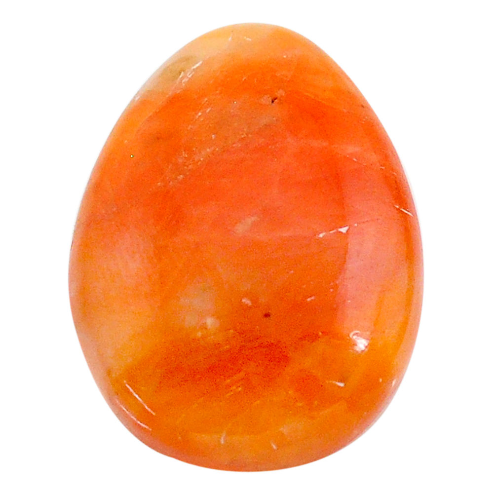 Natural 27.40cts calcite orange cabochon 27x20 mm pear loose gemstone s24565