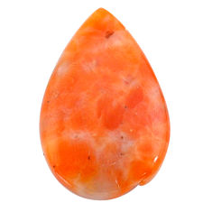Natural 22.35cts calcite orange cabochon 30x19 mm pear loose gemstone s24564