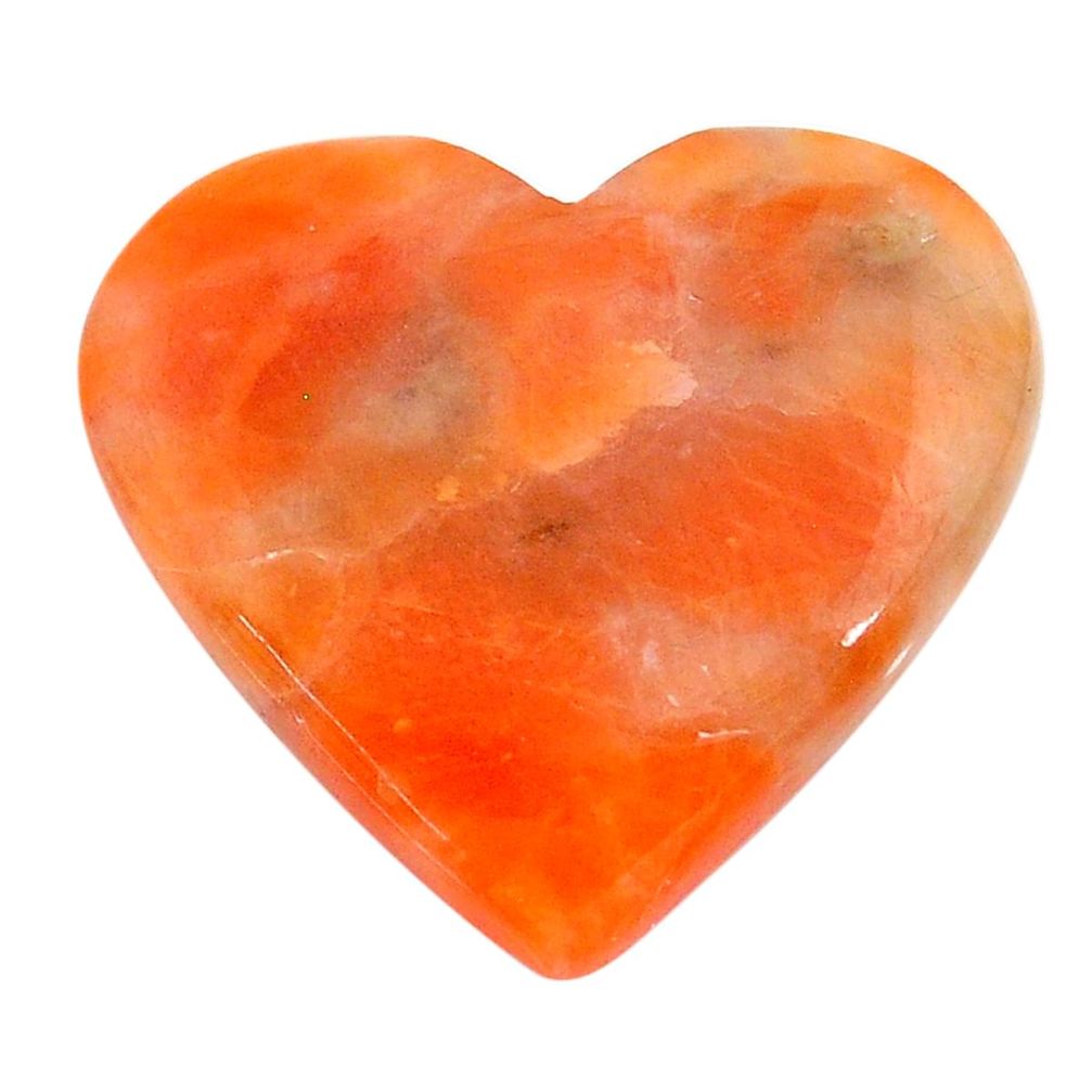 Natural 35.10cts calcite orange cabochon 30x27 mm heart loose gemstone s24576