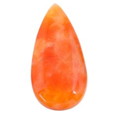 Natural 24.30cts calcite orange cabochon 34x17 mm pear loose gemstone s24569