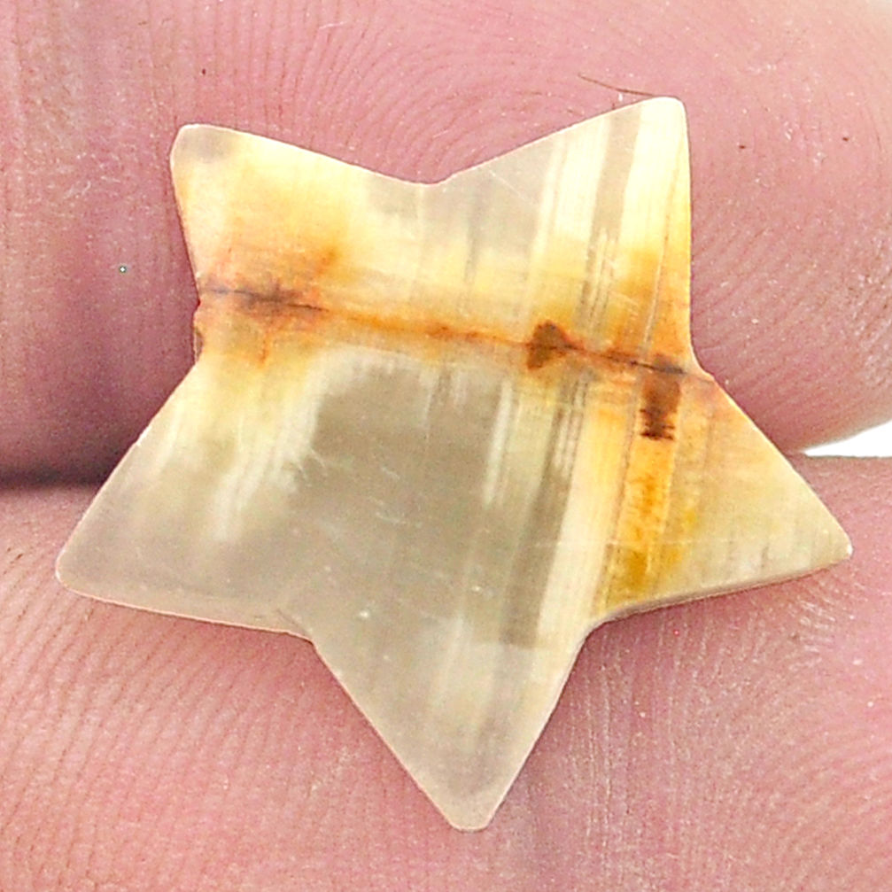 Natural 10.40cts calcite yellow 20x20 mm fancy star fish loose gemstone s26906
