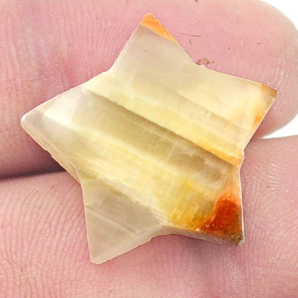Natural 15.15cts calcite yellow 22x22 mm fancy star fish loose gemstone s26905