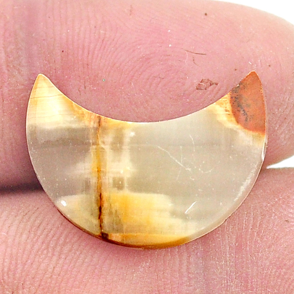 Natural 9.95cts calcite yellow cabochon 20x10 mm moon loose gemstone s26912