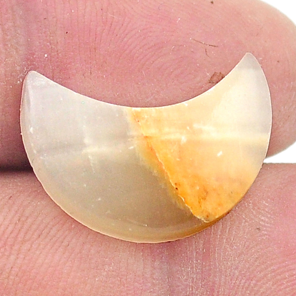 Natural 10.30cts calcite yellow cabochon 20x10 mm moon loose gemstone s26914