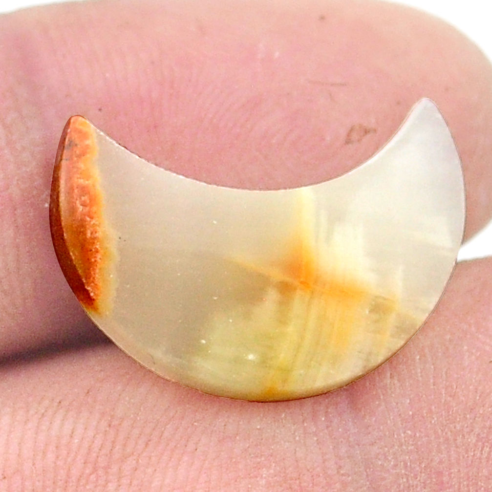 Natural 10.30cts calcite yellow cabochon 20x10 mm moon loose gemstone s26916