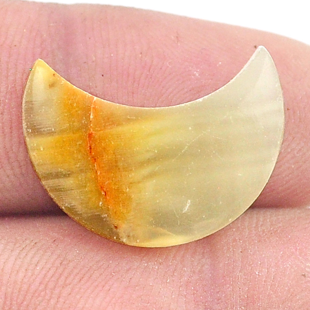 Natural 10.45cts calcite yellow cabochon 20x10.5 mm moon loose gemstone s26920