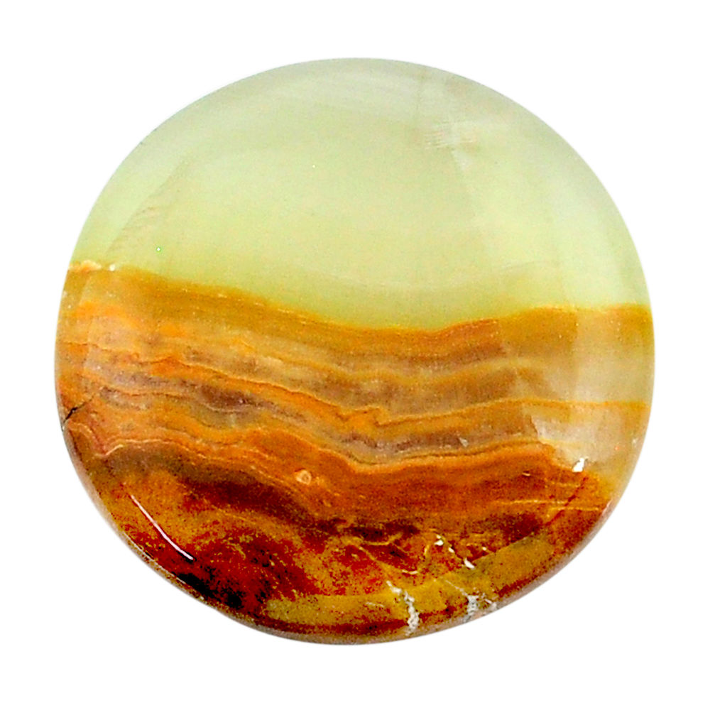 Natural 24.35cts calcite yellow cabochon 23x23 mm round loose gemstone s24594