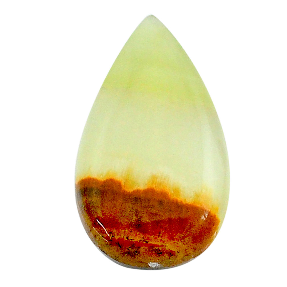 Natural 12.15cts calcite yellow cabochon 25x14 mm pear loose gemstone s24588