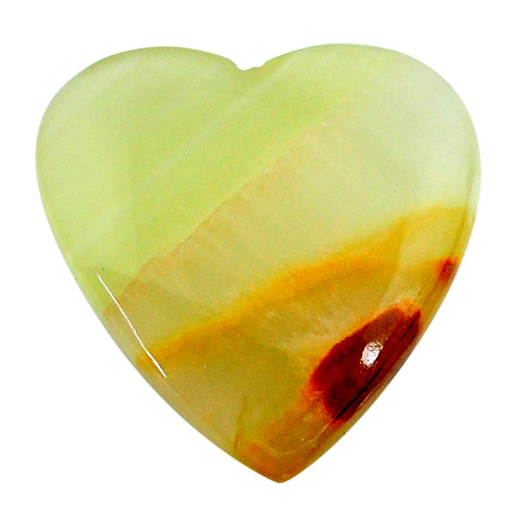 Natural 24.45cts calcite yellow cabochon 25x25 mm heart loose gemstone s24599