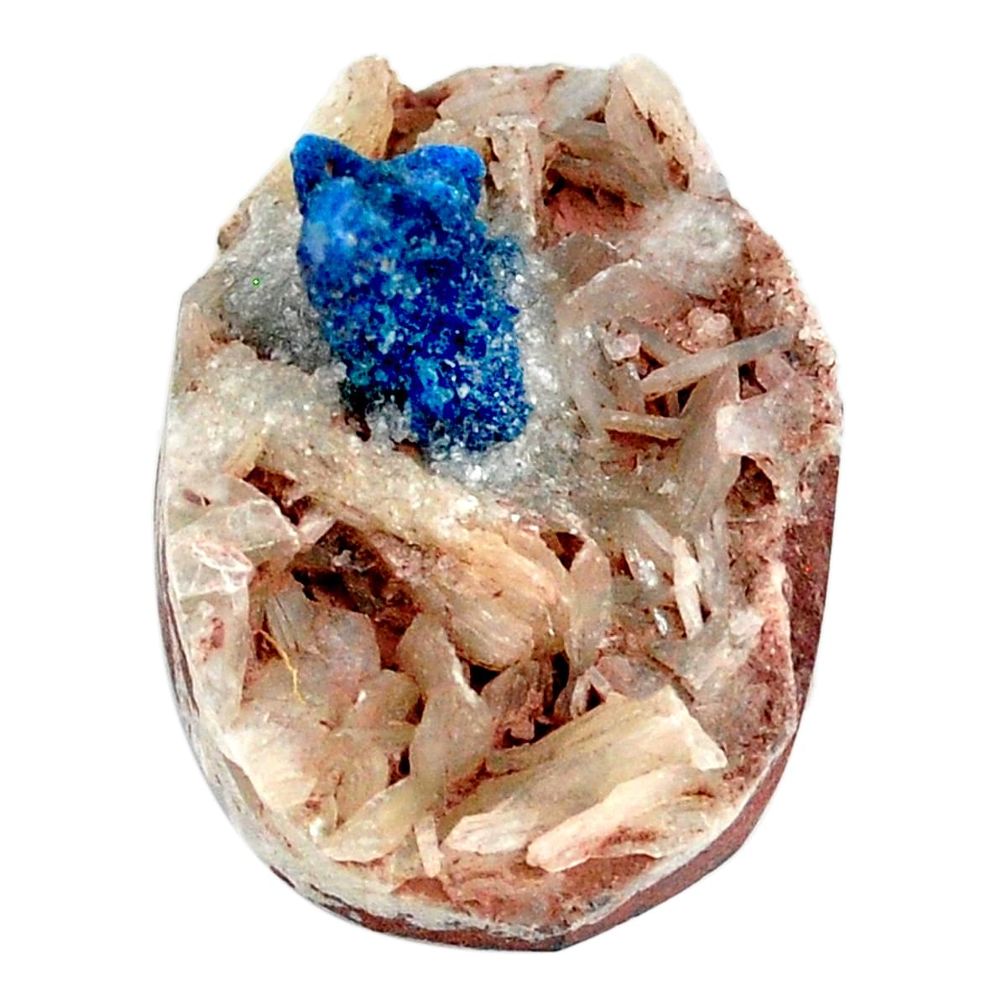 Natural 39.45cts cavansite blue cabochon 28x21 mm oval loose gemstone s21994