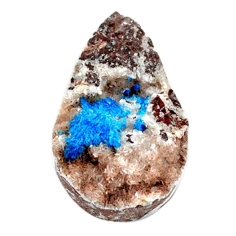 Natural 33.40cts cavansite blue cabochon 30x19 mm pear loose gemstone s22016