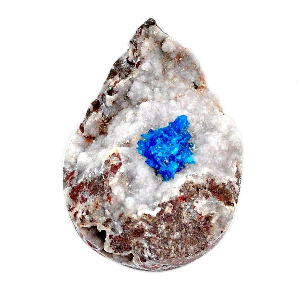 Natural 39.30cts cavansite blue cabochon 30x21 mm pear loose gemstone s22003