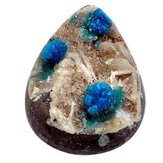 Natural 60.15cts cavansite blue cabochon 39x28 mm pear loose gemstone s28621