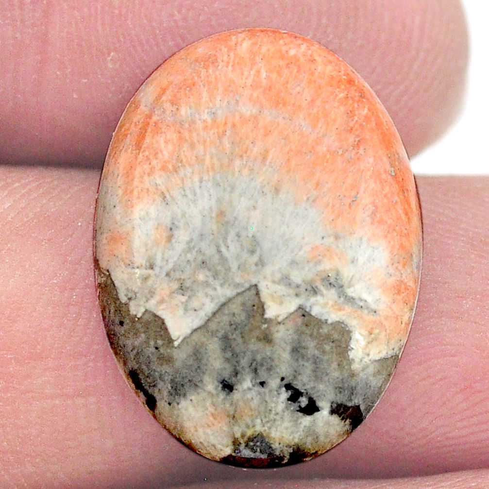 Natural 19.30cts celestobarite orange cabochon 21x15 mm loose gemstone s23663