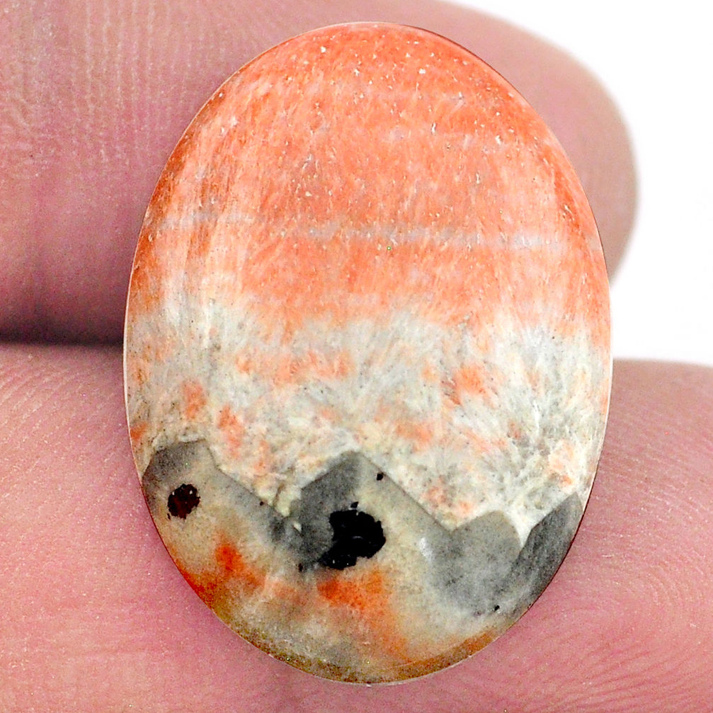 Natural 30.15cts celestobarite orange cabochon 25x18 mm loose gemstone s23650