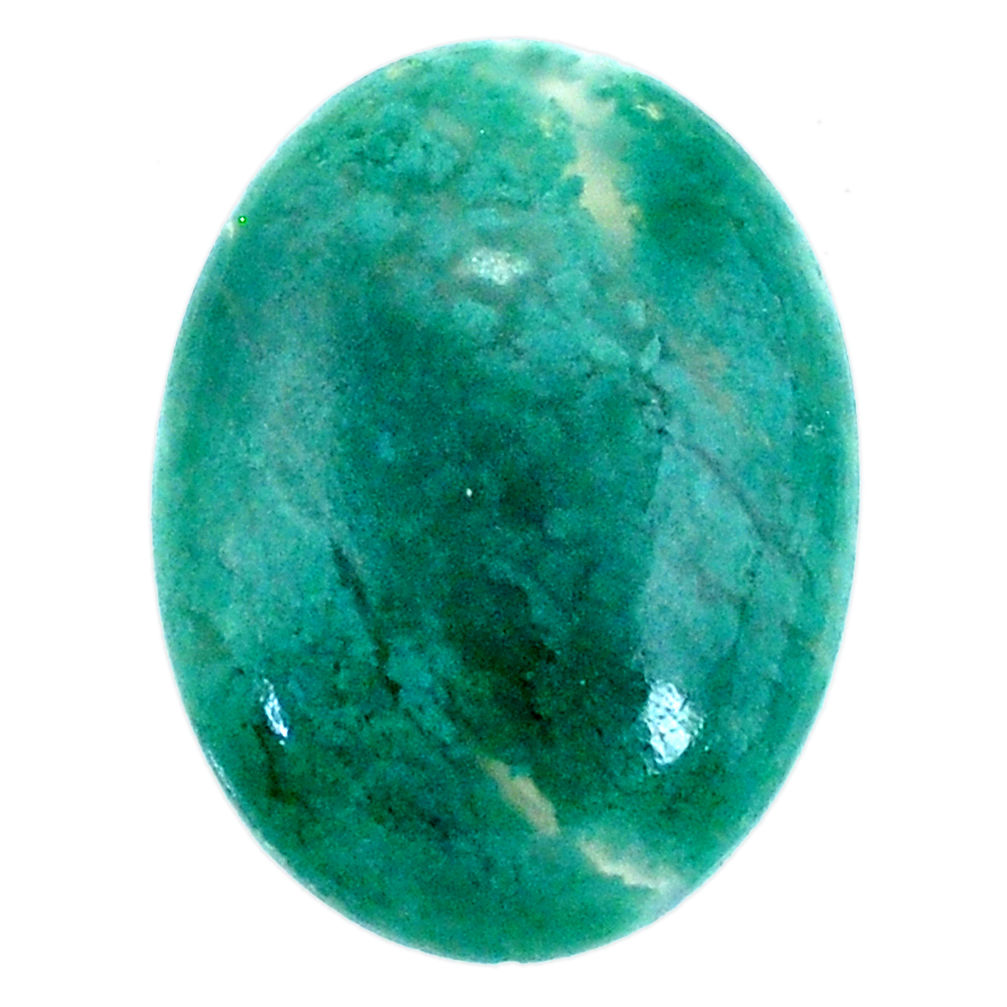 Natural 26.30cts chalcedony green cabochon 28x20 mm oval loose gemstone s20594