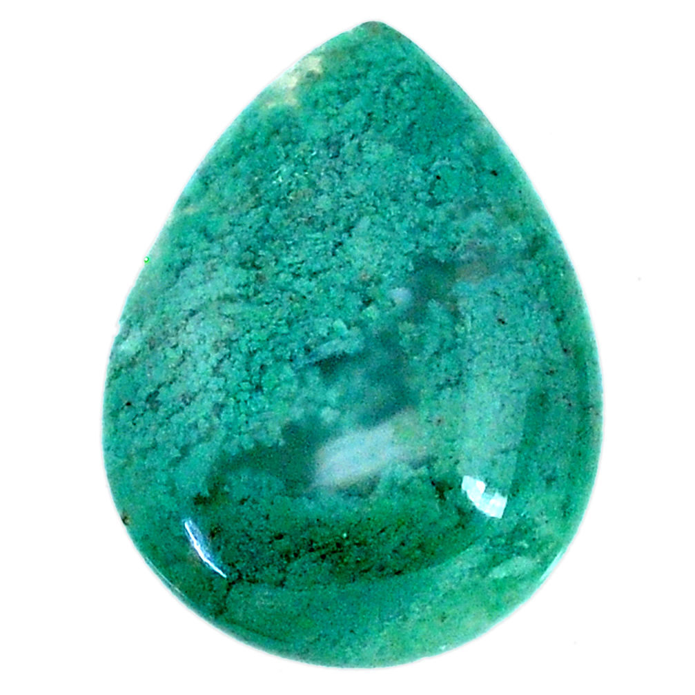 Natural 25.10cts chalcedony green cabochon 28x20 mm pear loose gemstone s20583