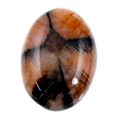 Natural 21.35cts chiastolite brown cabochon 22.5x16mm oval loose gemstone s19267