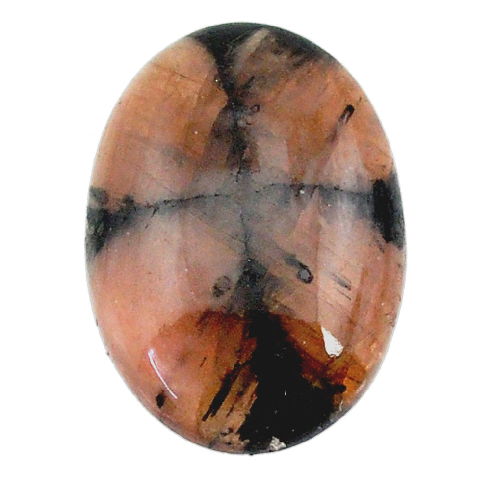 Natural 25.45cts chiastolite brown cabochon 27x18.5mm oval loose gemstone s22483