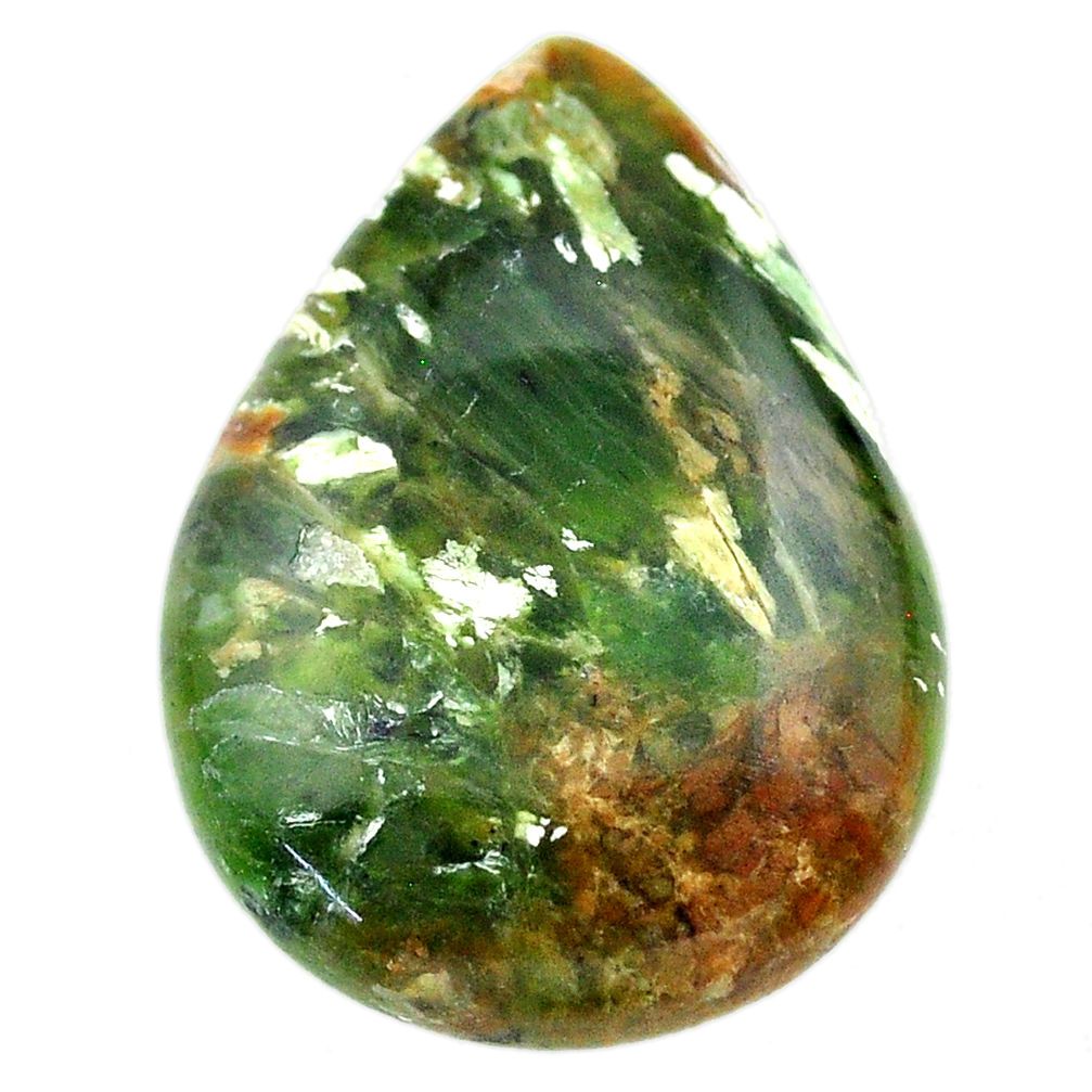 Natural 24.15cts chrome chalcedony green cabochon 29x21 mm loose gemstone s23499