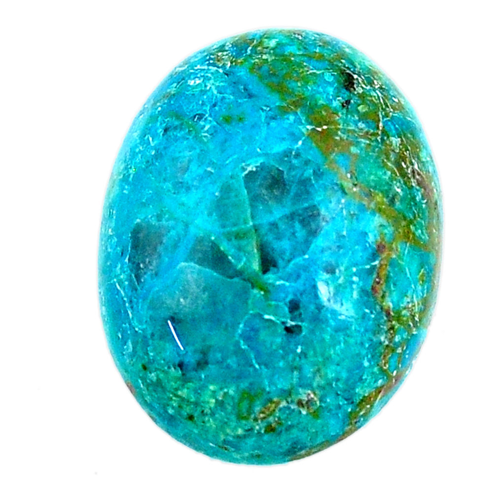 Natural 13.15cts chrysocolla green cabochon 20x15 mm oval loose gemstone s21255