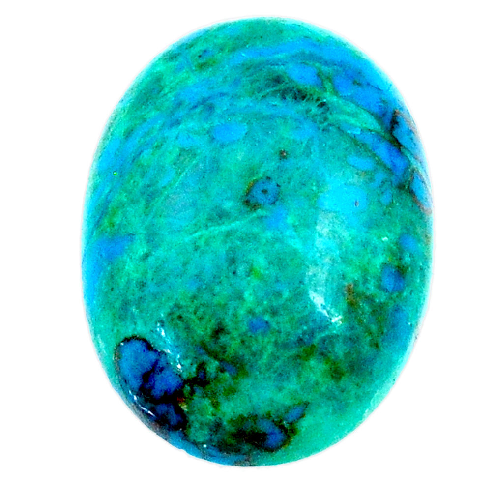 Natural 13.15cts chrysocolla green cabochon 20x15 mm oval loose gemstone s21264