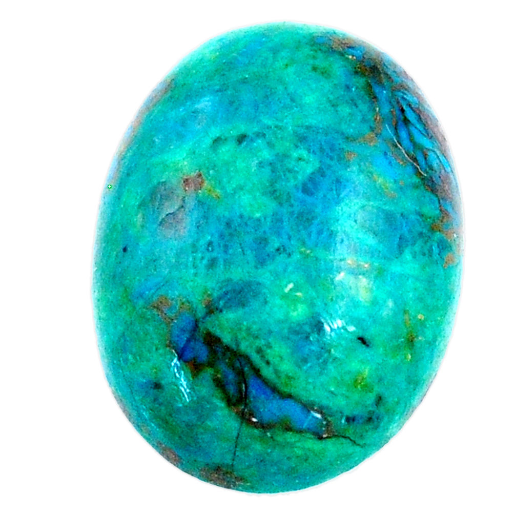 Natural 13.15cts chrysocolla green cabochon 20x15 mm oval loose gemstone s21268