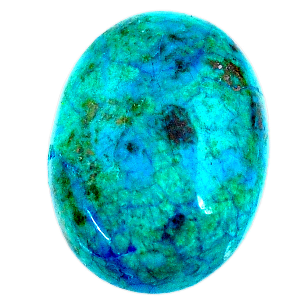 Natural 14.45cts chrysocolla green cabochon 20x15 mm oval loose gemstone s21270