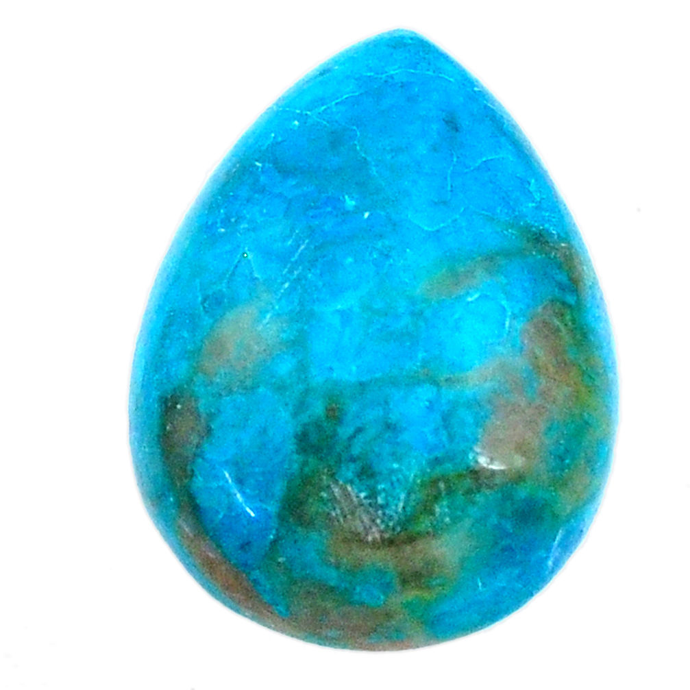 Natural 13.25cts chrysocolla green cabochon 20x15 mm pear loose gemstone s21257