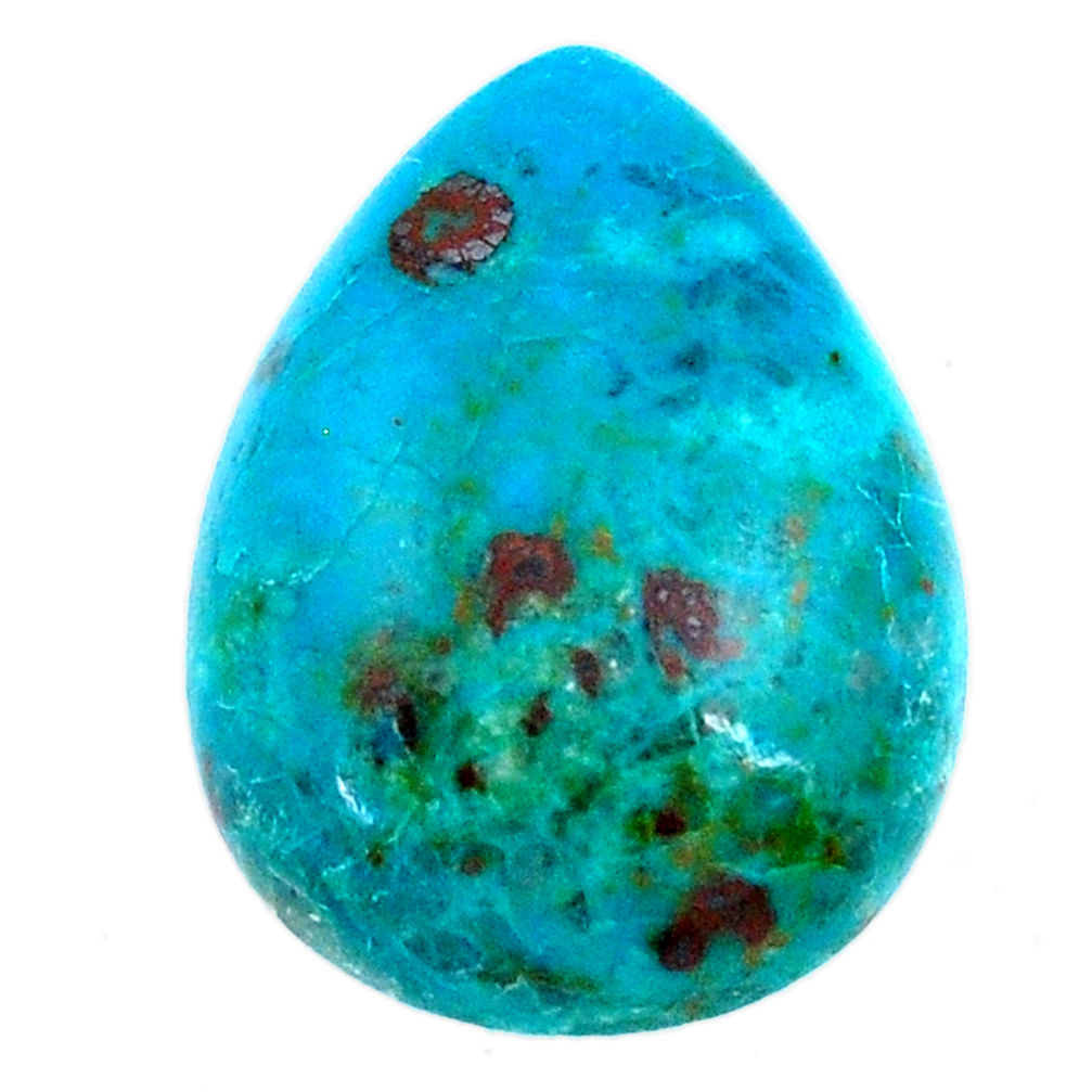 Natural 11.30cts chrysocolla green cabochon 20x15 mm pear loose gemstone s21258