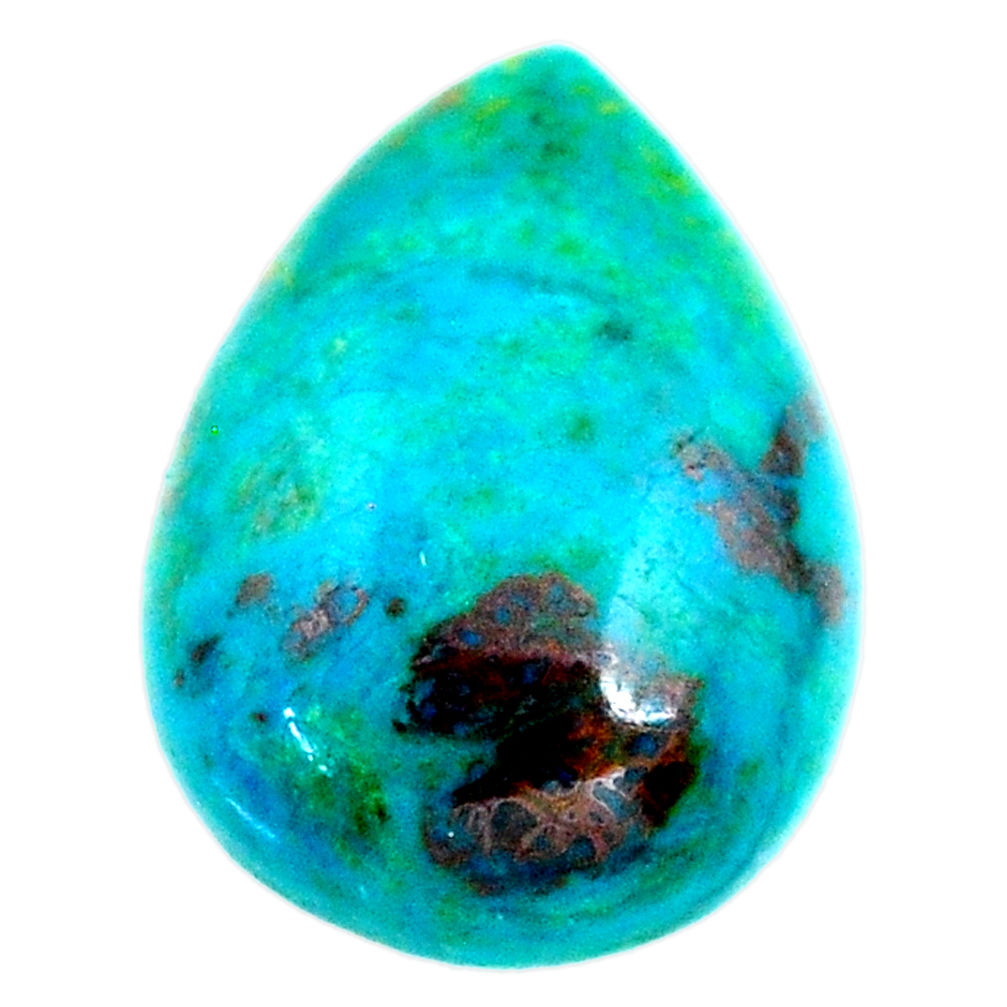Natural 12.40cts chrysocolla green cabochon 20x15 mm pear loose gemstone s21261