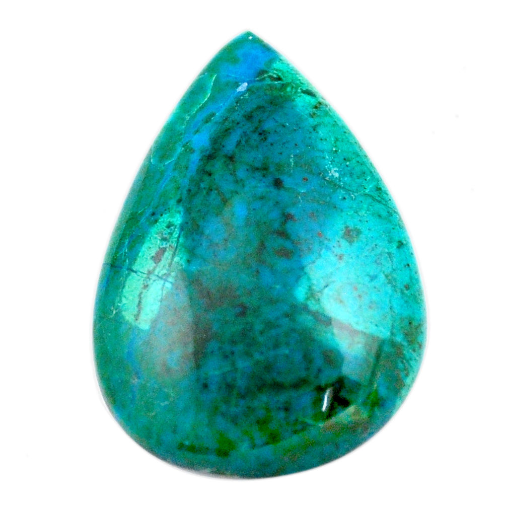 Natural 17.10cts chrysocolla green cabochon 27x18 mm pear loose gemstone s25397