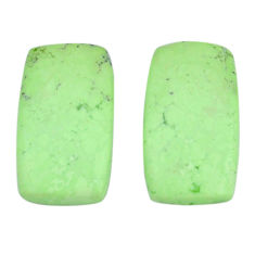 Natural 16.35cts chrysoprase lemon cabochon 20x10 mm pair loose gemstone s29412