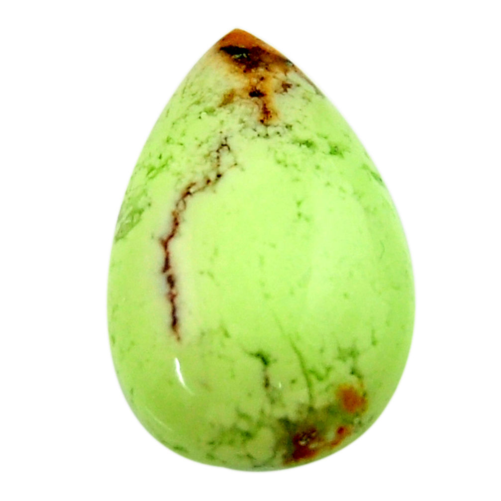 Natural 17.40cts chrysoprase lemon cabochon 22.5x15mm pear loose gemstone s17571
