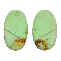 Natural 19.30cts chrysoprase lemon cabochon 22x12 mm pair loose gemstone s29407