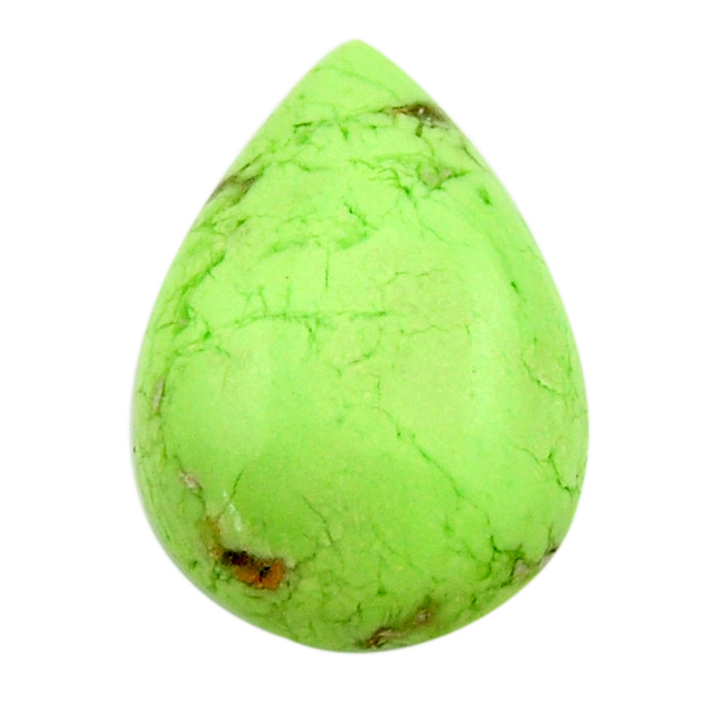 Natural 16.30cts chrysoprase lemon cabochon 23.5x16mm pear loose gemstone s17557