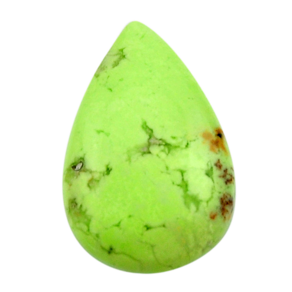 Natural 14.45cts chrysoprase lemon cabochon 25x15 mm pear loose gemstone s17555