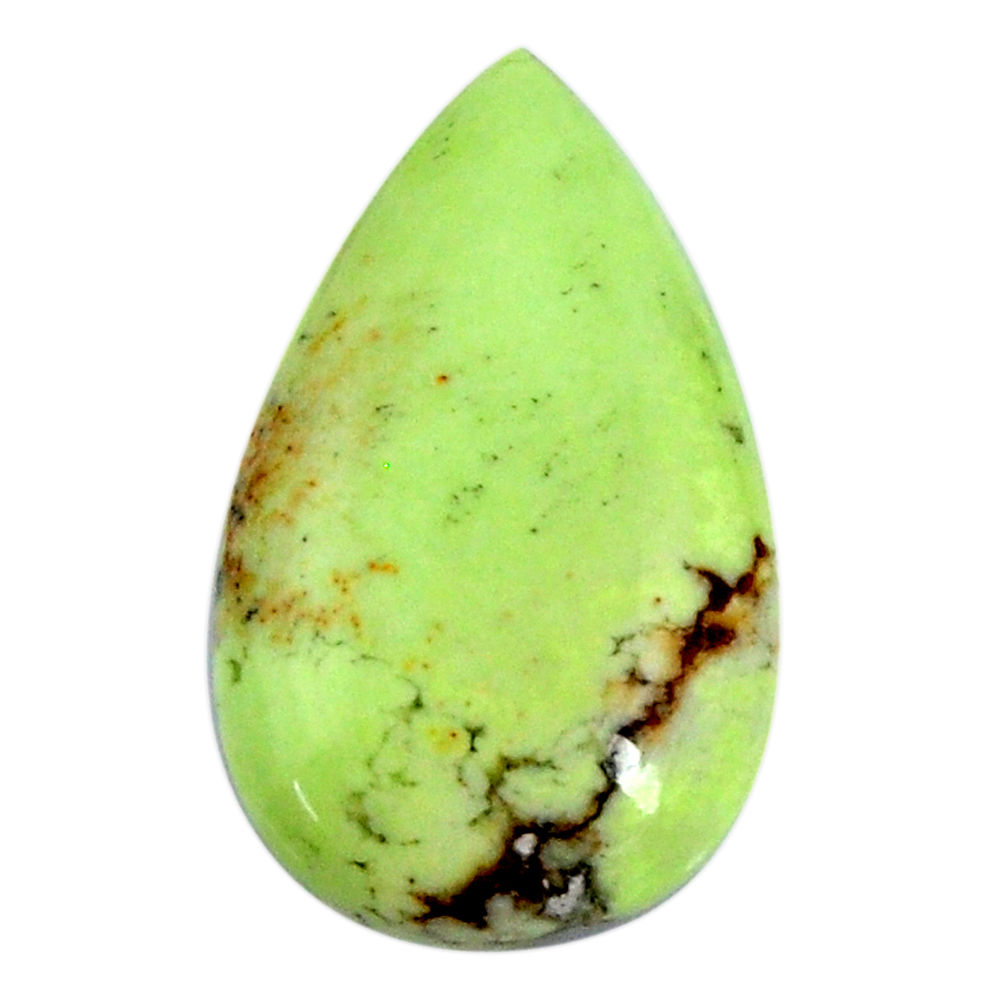 Natural 16.30cts chrysoprase lemon cabochon 25x15 mm pear loose gemstone s19801