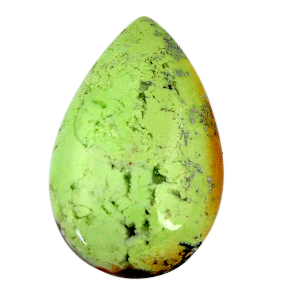 Natural 18.10cts chrysoprase lemon cabochon 25x15.5mm pear loose gemstone s19803