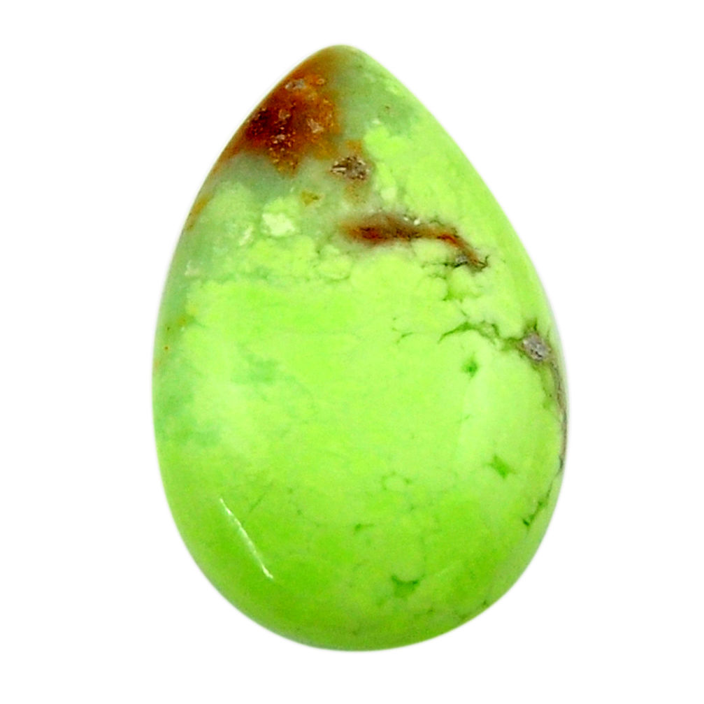 Natural 17.35cts chrysoprase lemon cabochon 26x16 mm pear loose gemstone s17562