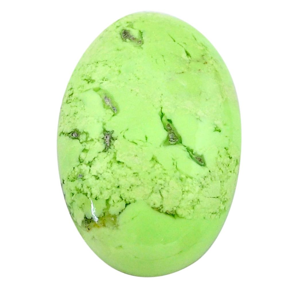 Natural 29.30cts chrysoprase lemon cabochon 27x17.5mm oval loose gemstone s23704