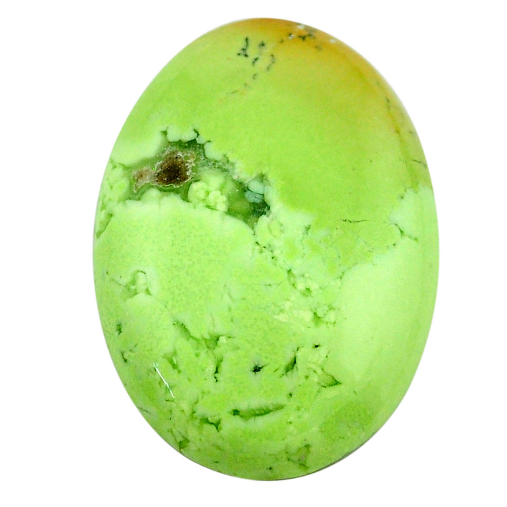 Natural 31.30cts chrysoprase lemon cabochon 28.5x20mm oval loose gemstone s23688