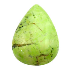 Natural 19.20cts chrysoprase lemon cabochon 28x16 mm pear loose gemstone s17564