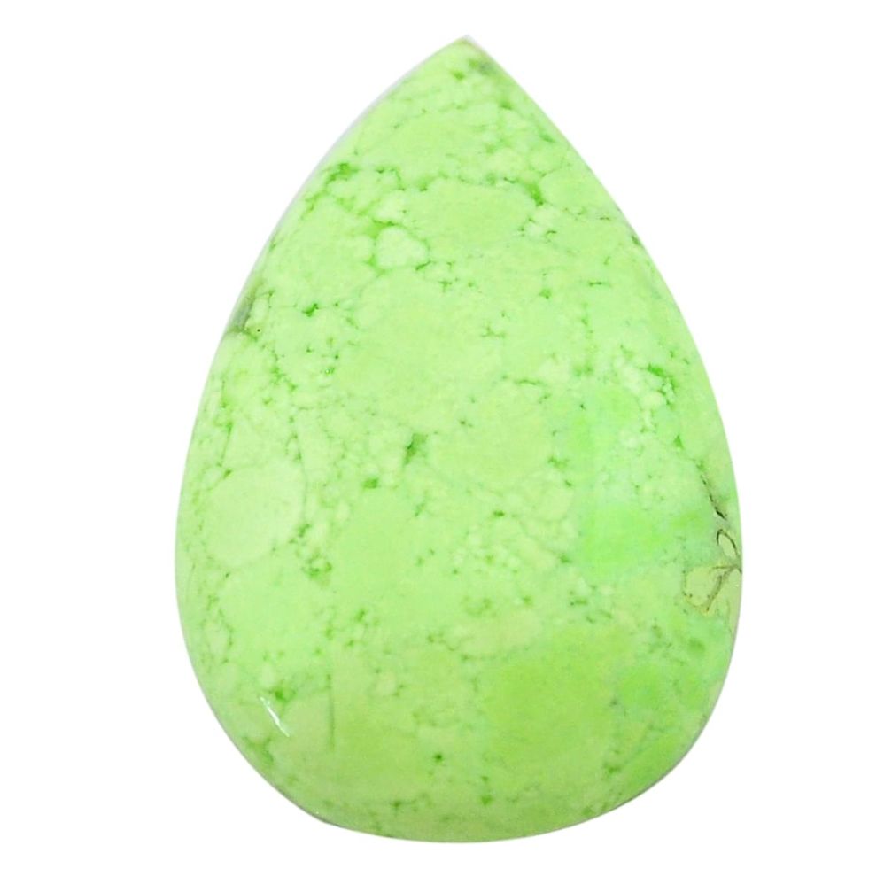 Natural 23.10cts chrysoprase lemon cabochon 28x18 mm pear loose gemstone s23719