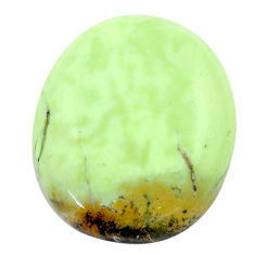 Natural 43.35cts chrysoprase lemon cabochon 28x23.5mm oval loose gemstone s23707