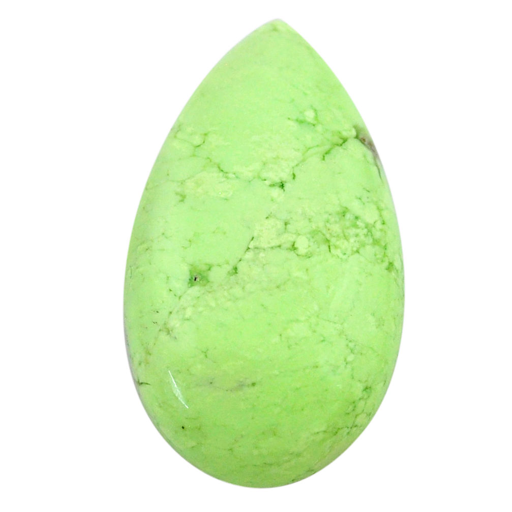 Natural 28.40cts chrysoprase lemon cabochon 30x17 mm pear loose gemstone s23715