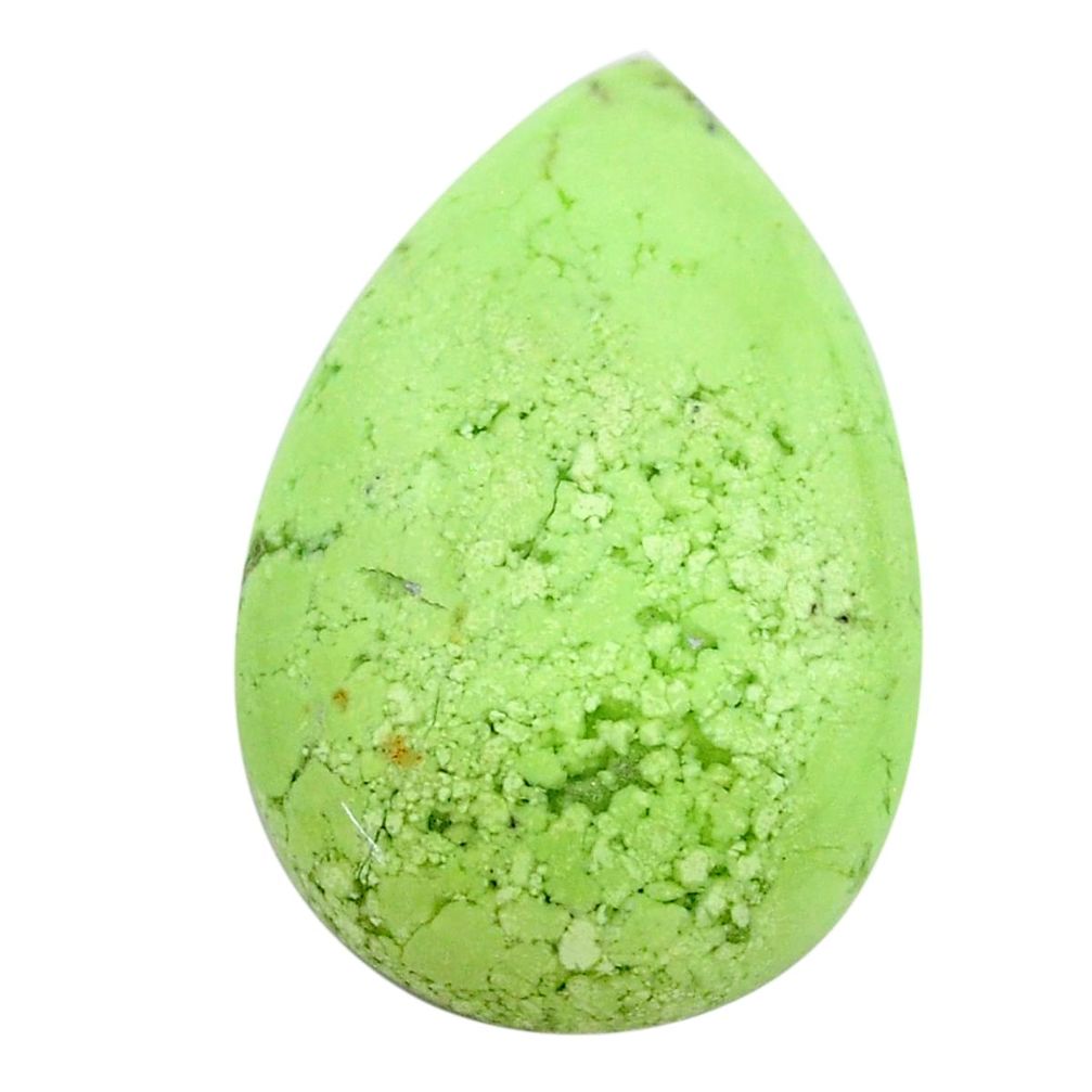 Natural 32.10cts chrysoprase lemon cabochon 30x20 mm pear loose gemstone s23711