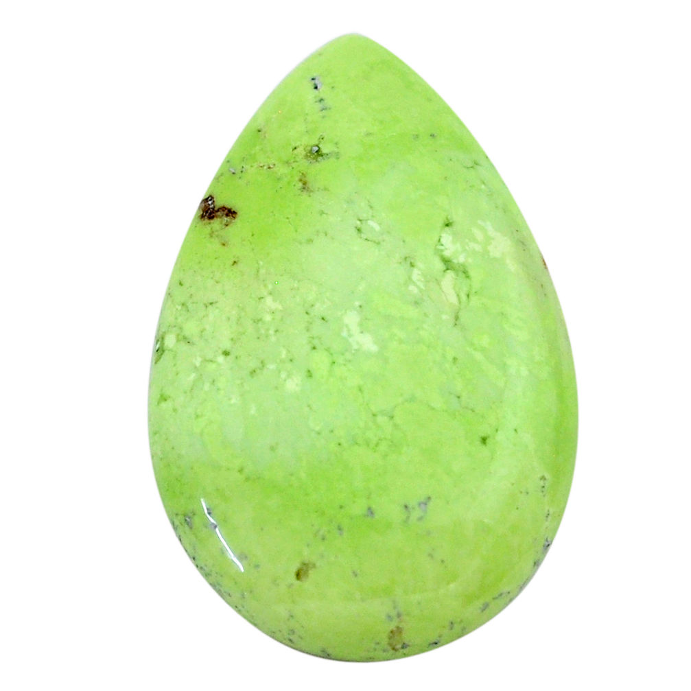 Natural 32.40cts chrysoprase lemon cabochon 31x19 mm pear loose gemstone s23698