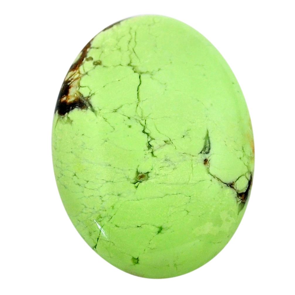 Natural 39.45cts chrysoprase lemon cabochon 31x22 mm oval loose gemstone s23691