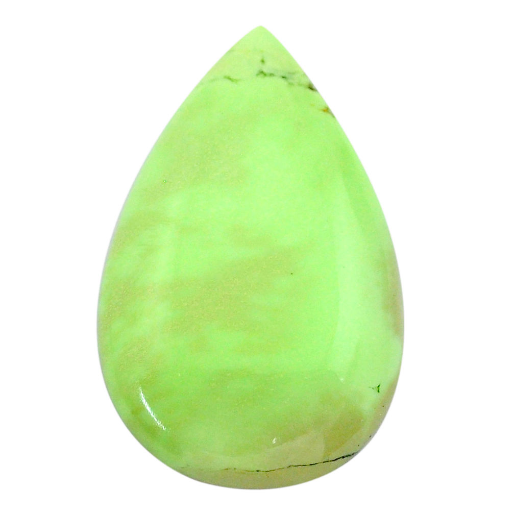 Natural 30.10cts chrysoprase lemon cabochon 32x20 mm pear loose gemstone s23710